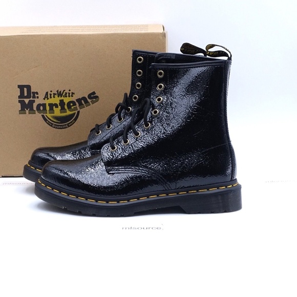 NEW Dr. Martens 1460 Combat Boot 27774001 Distressed Patent - Picture 1 of 9
